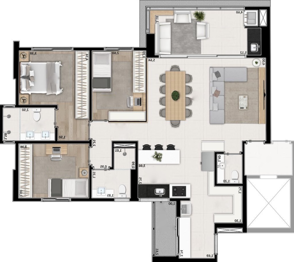 planta positano apartamento venda maringa 23 andar